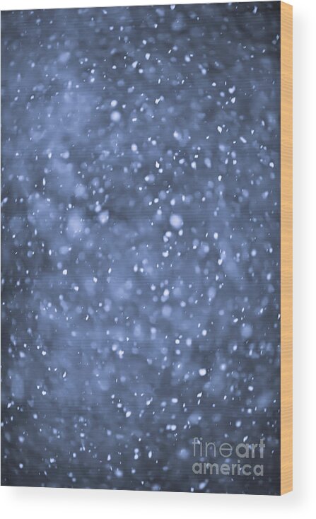 Snow Wood Print featuring the photograph Evening snow 1 by Elena Elisseeva