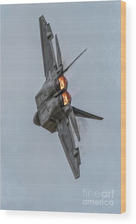 F22 Wood Print featuring the digital art F-22 Raptor #1 by Airpower Art