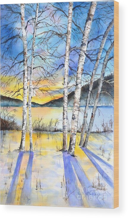 Winter Wood Print featuring the painting For love of winter #5 by Betty M M Wong