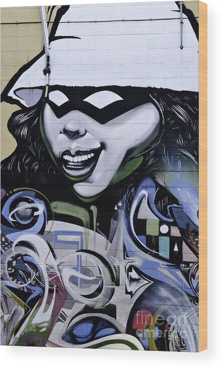 Graffiti Wood Print featuring the painting Graffiti Girl #1 by Yurix Sardinelly