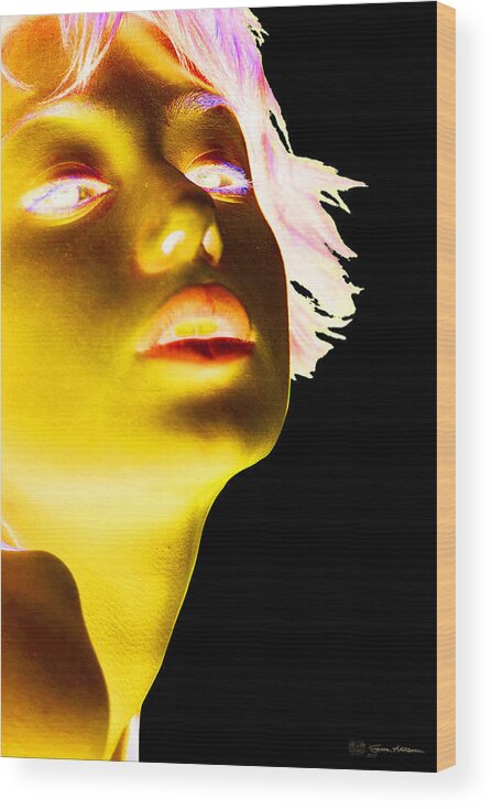 'visual Art Pop' Collection By Serge Averbukh Wood Print featuring the photograph Inverted Realities - Yellow #1 by Serge Averbukh