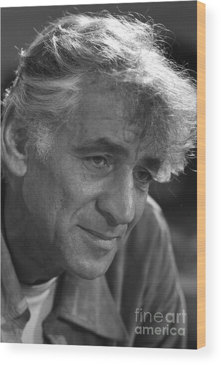 Fine Arts Wood Print featuring the photograph Leonard Bernstein, American Composer #1 by Science Source