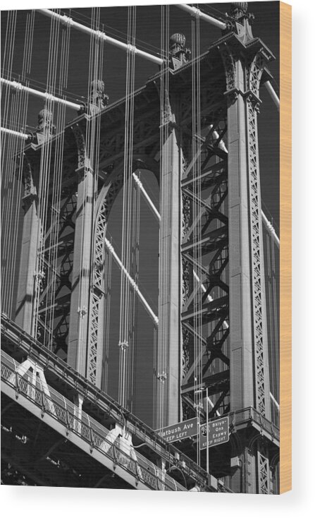 Brooklyn Wood Print featuring the photograph Manhattan Bridge by Steve Parr