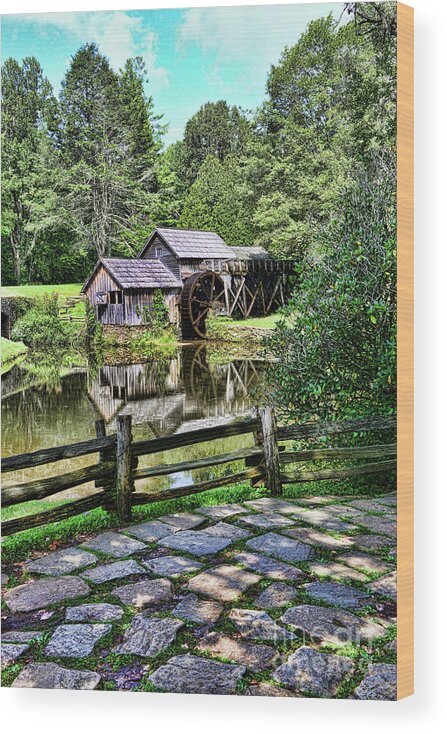 Paul Ward Wood Print featuring the photograph Marby Mill Pathway #2 by Paul Ward