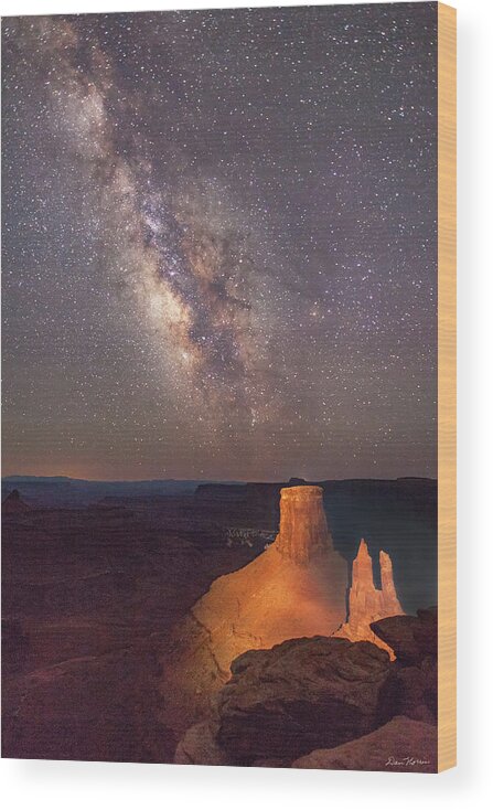 Moab Wood Print featuring the photograph Milky Way at Marlboro Point #2 by Dan Norris