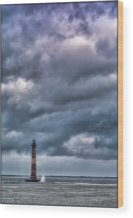 Lighthouse Wood Print featuring the photograph Morris Island Lighthouse #1 by Erika Fawcett