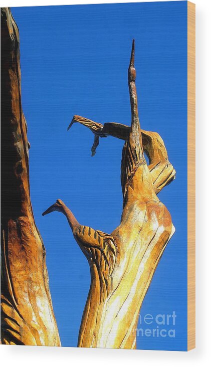 Nola Wood Print featuring the photograph New Orleans Bird Tree Sculpture In Louisiana #2 by Michael Hoard