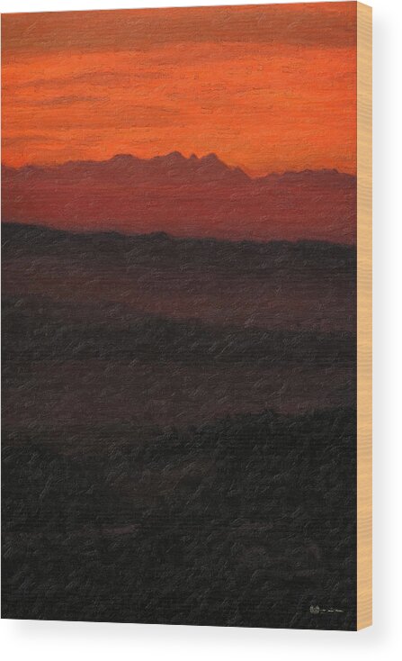 �not Quite Rothko� Collection By Serge Averbukh Wood Print featuring the photograph Not quite Rothko - Blood Red Skies by Serge Averbukh