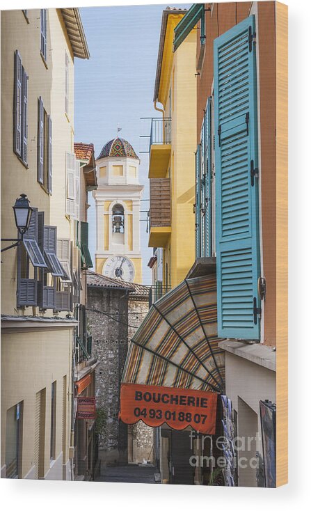 Villefranche-sur-mer Wood Print featuring the photograph Old town in Villefranche-sur-Mer 2 by Elena Elisseeva