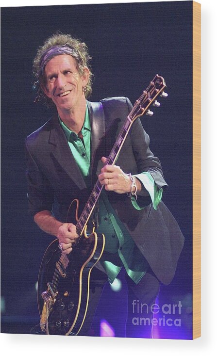 Rolling Stones Wood Print featuring the photograph Keith Richards - Rolling Stones by Concert Photos