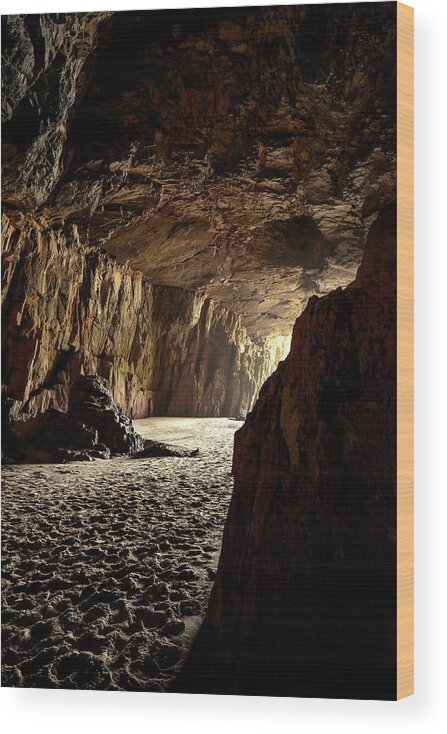 Sea Caves Wood Print featuring the photograph Sea Caves #2 by Anthony Davey