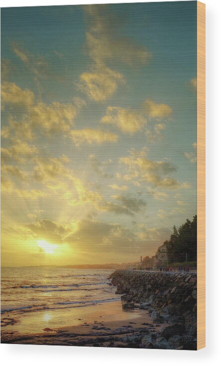 Coastline Wood Print featuring the photograph Sunset in the Coast #1 by Carlos Caetano