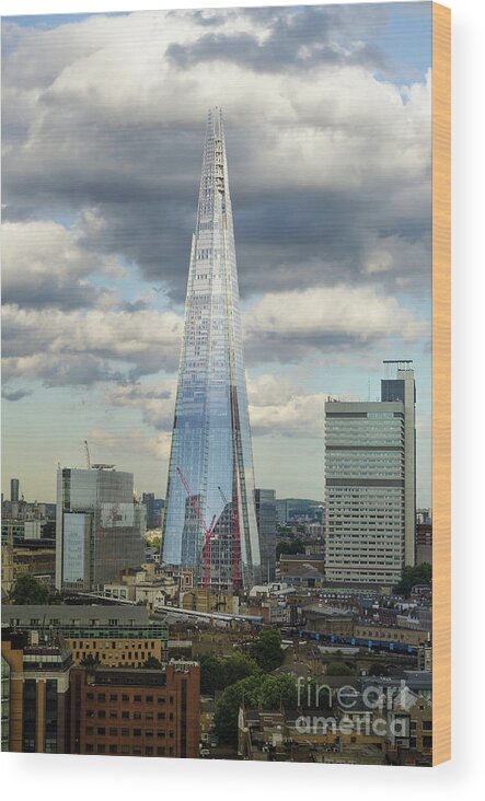 The Shard Wood Print featuring the photograph The Shard, London #1 by Perry Rodriguez