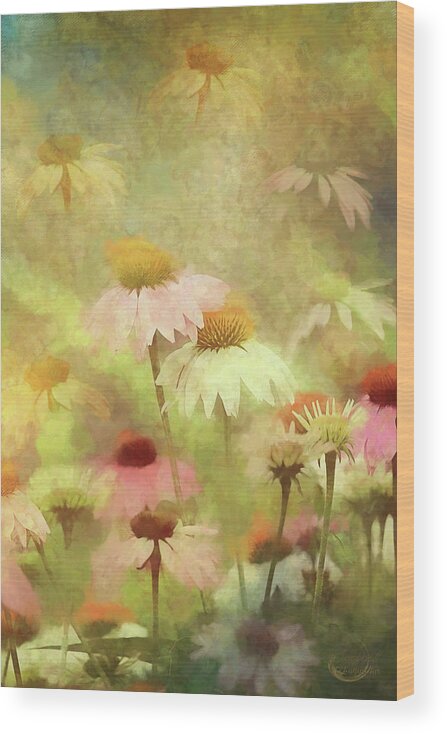 Cone Wood Print featuring the photograph Thoughts of Flowers #1 by Theresa Campbell