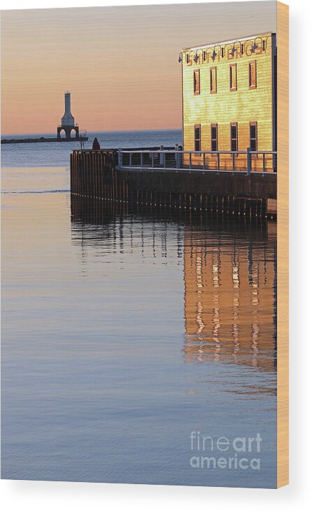Port Washington Wood Print featuring the photograph Time to reflect by Eric Curtin