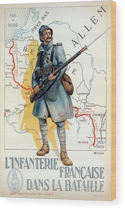 1915 Wood Print featuring the photograph World War I: French Poster #1 by Granger
