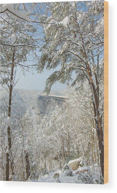 New River Gorge Bridge Wood Print featuring the photograph New River Gorge Bridge #15 by Mary Almond