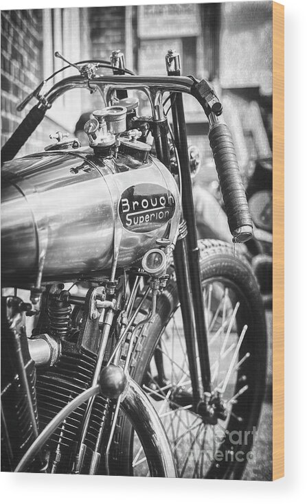 1924 Wood Print featuring the photograph 1924 Brough Superior KTOR Racer by Tim Gainey