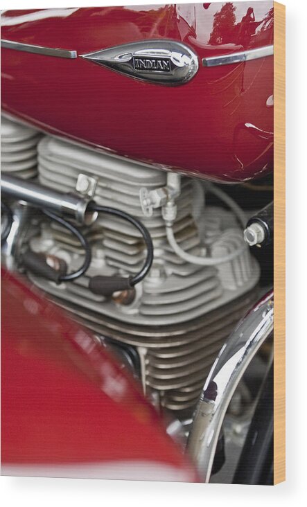 1941 Indian Wood Print featuring the photograph 1941 Indian 4 CYL Motorcycle by Jill Reger