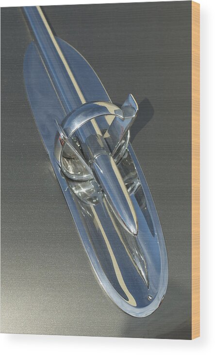 1953 Buick Wood Print featuring the photograph 1953 Buick Hood Ornament by Jill Reger