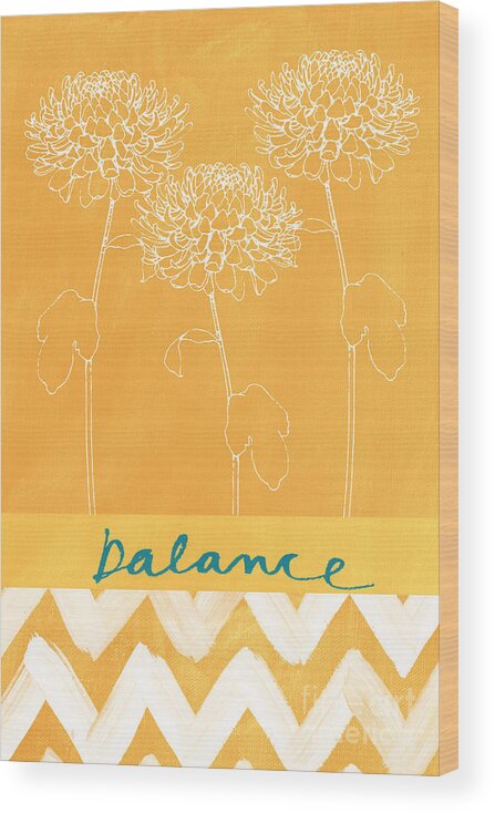 Balance Wood Print featuring the painting Balance #2 by Linda Woods