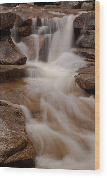 New England Wood Print featuring the photograph Diana's Baths Waterfalls in Bartlett New Hampshire #2 by Brenda Jacobs