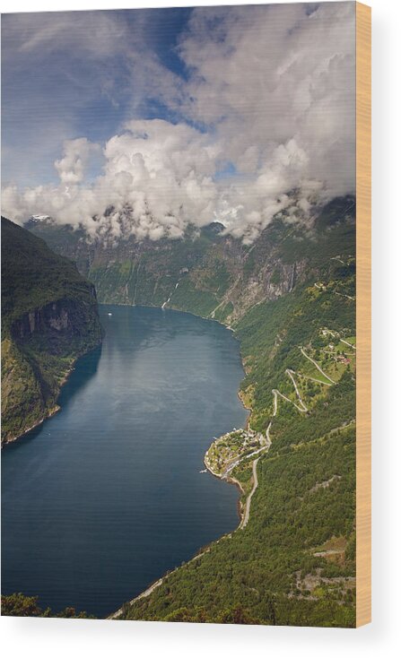 Fjord Wood Print featuring the photograph Geirangerfjord #1 by Aivar Mikko