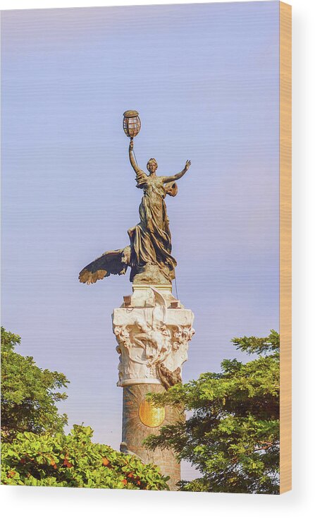 Column Wood Print featuring the photograph Independence Monument In Guayaquil Ecuador #2 by Marek Poplawski