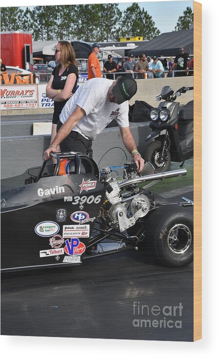 Drag Wood Print featuring the photograph Junior Drag Racing March 2017 #22 by Jack Norton