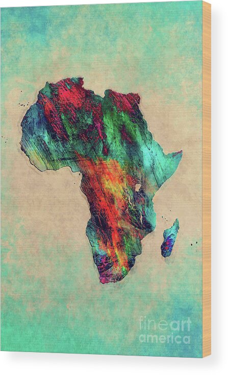 Africa Wood Print featuring the painting Africa map by Justyna Jaszke JBJart