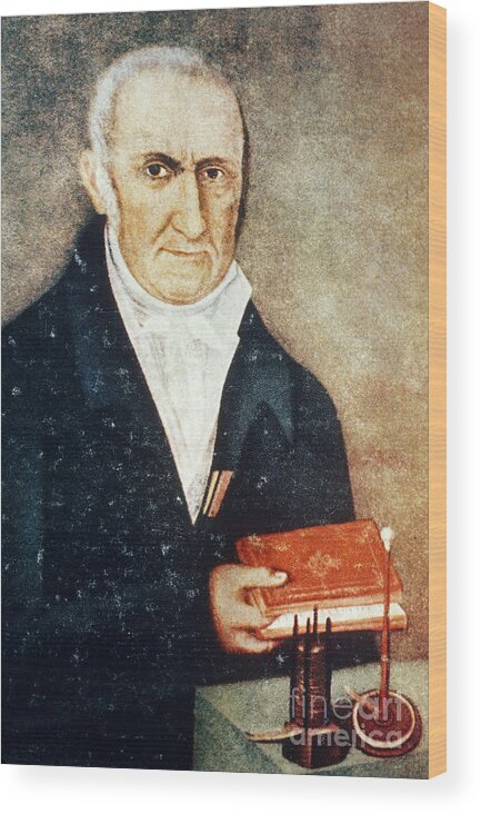 Science Wood Print featuring the photograph Alessandro Volta, Italian Physicist #3 by Science Source