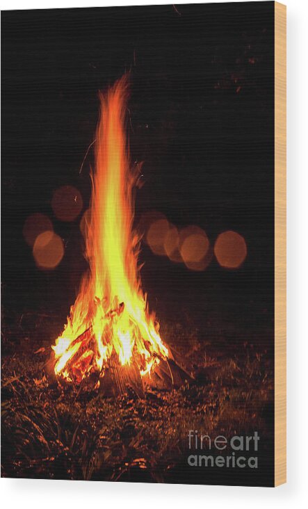 Bonfire Wood Print featuring the photograph Bonfire #3 by Mariusz Talarek