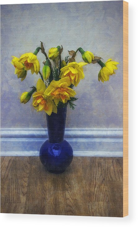 Yellow Wood Print featuring the photograph Spring Daffodils #3 by Ian Mitchell