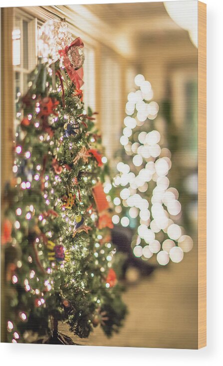 Christmas Wood Print featuring the photograph Christmas Tree And Decorations With Shallow Depth Of Field #4 by Alex Grichenko