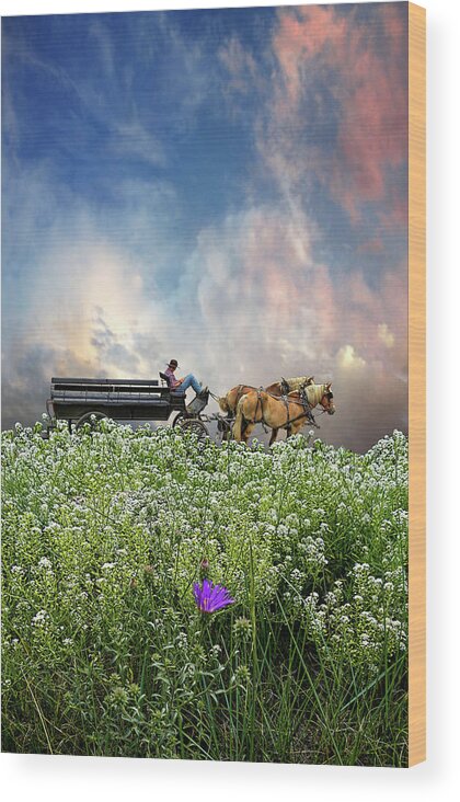 Wagon Wood Print featuring the photograph 4376 by Peter Holme III