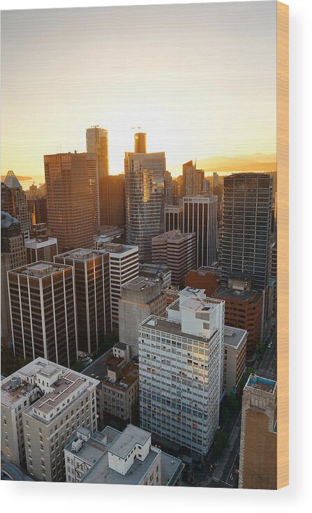 Vancouver Wood Print featuring the photograph Vancouver rooftop view #5 by Songquan Deng