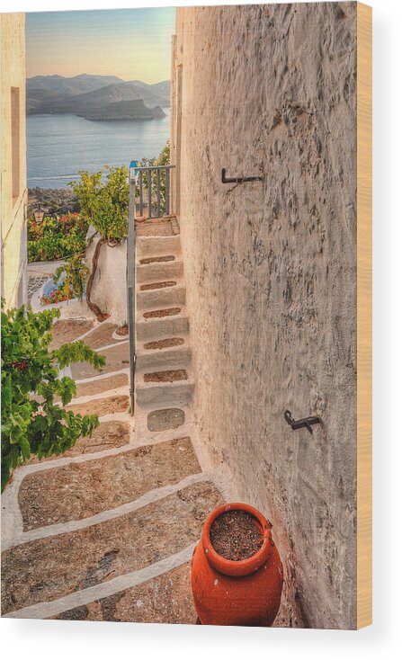 Milos Wood Print featuring the photograph A house in Plaka of Milos - Greece by Constantinos Iliopoulos