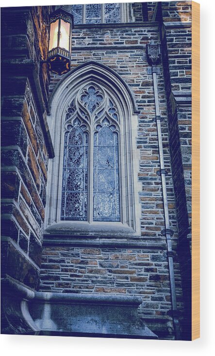 Fall Wood Print featuring the photograph A Light of the Duke Chapel by Anthony Doudt