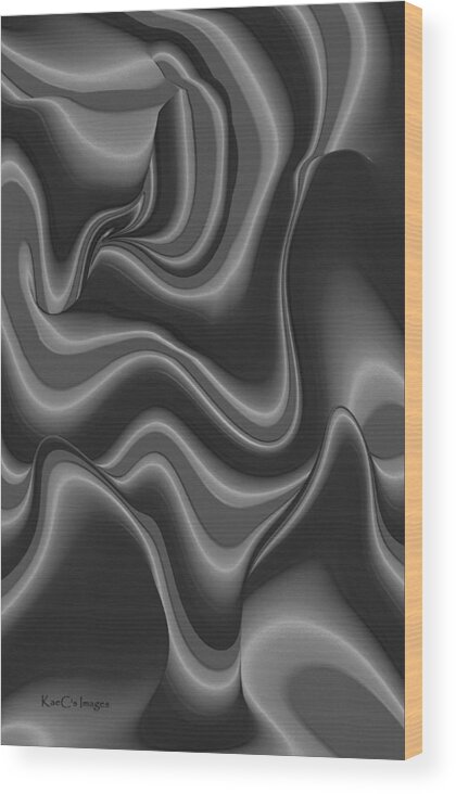 Curves Wood Print featuring the digital art Abstract 515 2 by Kae Cheatham