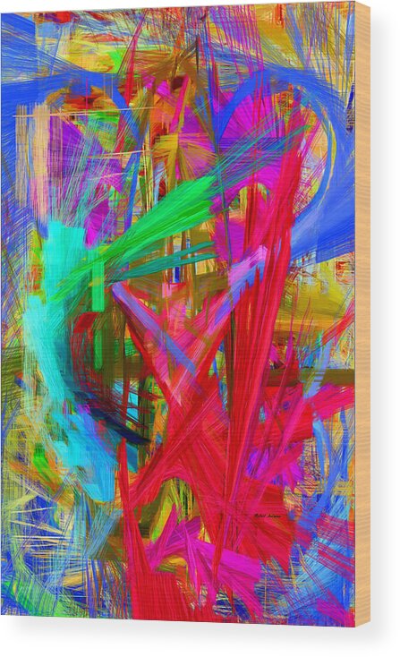 Abstract Wood Print featuring the digital art Abstract 9028 by Rafael Salazar