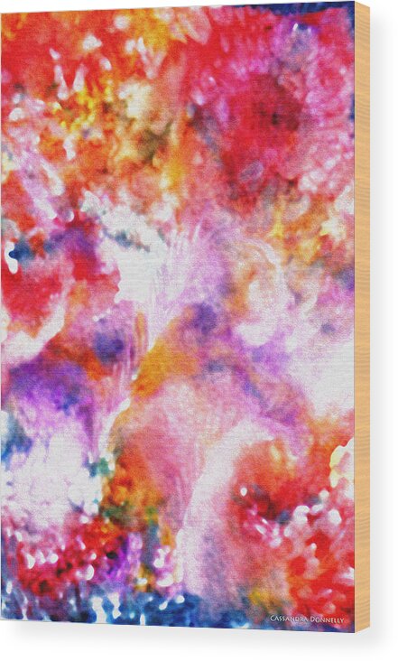 Digital Art Wood Print featuring the digital art Abstract Garden version2 by Cassandra Donnelly