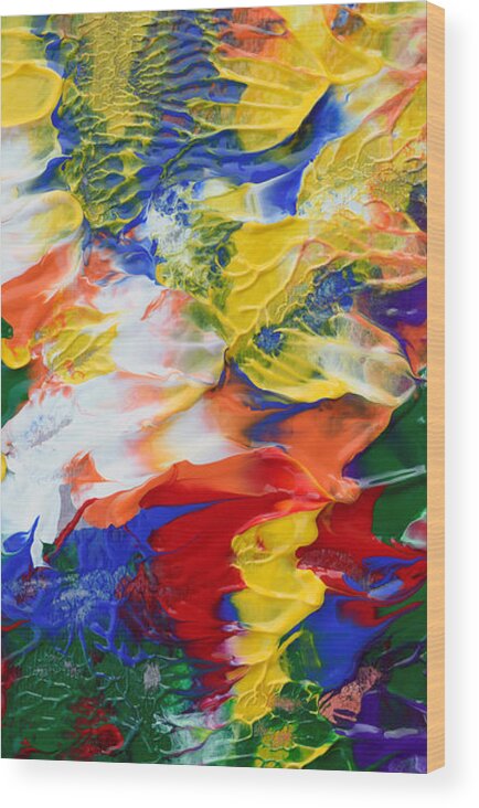 Martha Wood Print featuring the painting Abstract Series A1015AP by Mas Art Studio