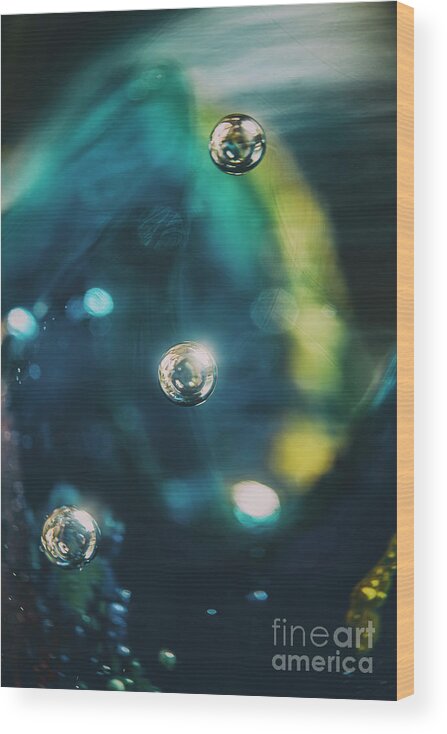 Clayton Wood Print featuring the photograph Abstraction of bubbles 001 by Clayton Bastiani