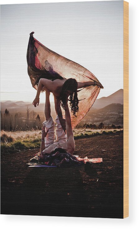 Acroyoga Wood Print featuring the photograph Acroyoga Curves by Scott Sawyer