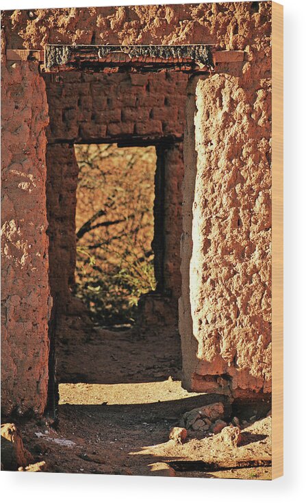 Doorway Wood Print featuring the photograph Adobe Ruin by Charles Benavidez