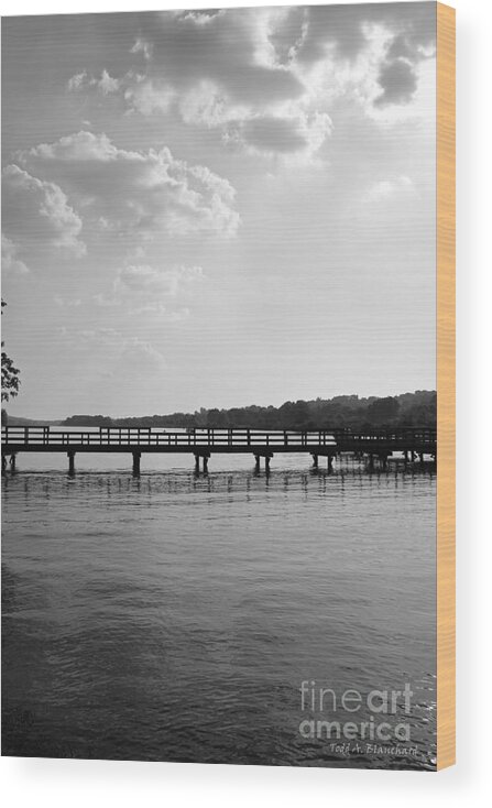 Landscape Wood Print featuring the photograph Afternoon at the Pier by Todd Blanchard