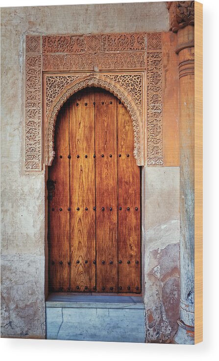 Door Wood Print featuring the photograph Alhambra Door by Adam Rainoff