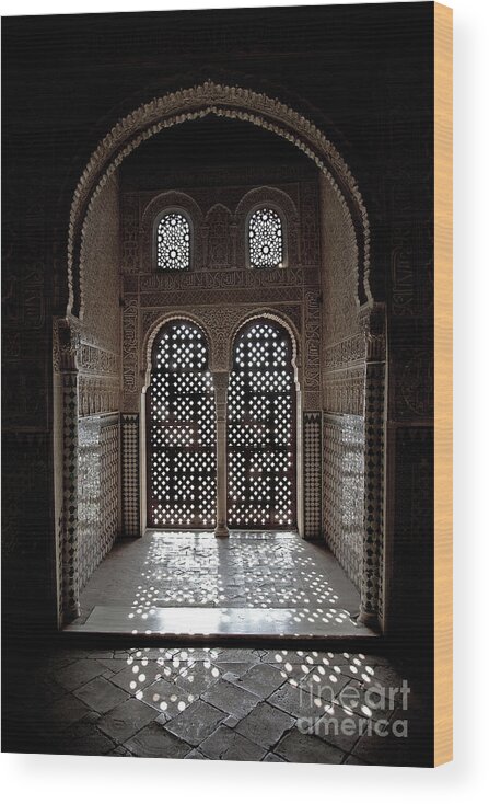 Alhambra Wood Print featuring the photograph Alhambra window by Jane Rix