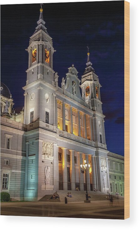 City Wood Print featuring the photograph Almudena Cathedral Madrid by W Chris Fooshee