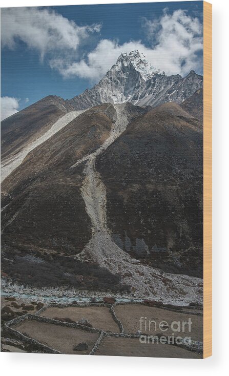 Everest Base Camp Trek Wood Print featuring the photograph Ama Dablam Via Thokla Pass by Mike Reid